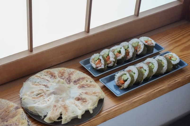 Gluten free Gyoza and Sushi rolls homestyle cooking